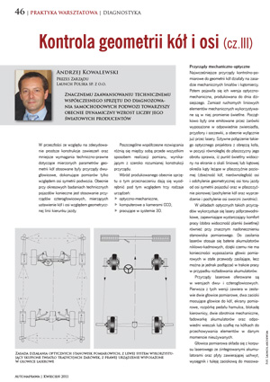 Kontrola geometrii kół i osi (cz.III) Nr 4 2011