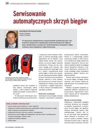 Serwisowanie automatycznych skrzyń biegów Nr 9 2015