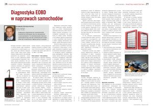 Diagnostyka EOBD w naprawach samochodów Nr 4 2017