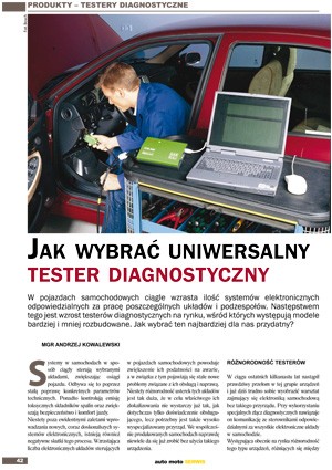 Jak wybrać uniwersalny tester diagnostyczny Nr 11 2007