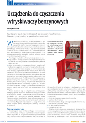 Urządzenia do czyszczenia wtryskiwaczy benzynowych Nr 7 8 2011